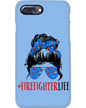 Load image into Gallery viewer, Firefighter Make You Life Safe Lady With Blue Ribbonhead Gift For Women Phone case