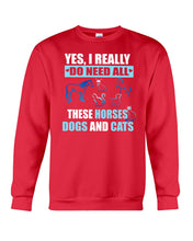 Load image into Gallery viewer, I Do Need All These Horses Dogs And Cats Sweatshirt