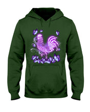 Load image into Gallery viewer, Chicken Purple Butterflies Gift For Chicken Lovers Hoodie