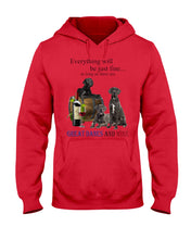Load image into Gallery viewer, Everything Will Be Just Fine As Long As There Are Great Dane And Wine Gift For Dog Lovers Hoodie