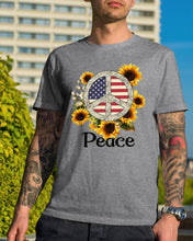 Load image into Gallery viewer, Peace Sign Sunflower Birthday Gift For Girls Guys Tee