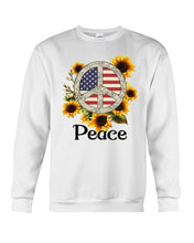 Load image into Gallery viewer, Peace Sign Sunflower Birthday Gift For Girls Sweatshirt
