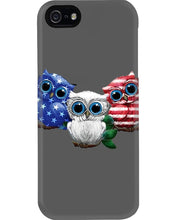 Load image into Gallery viewer, Lovely Phone Case Three Owl With US Flag Gift For Owl Lovers Phone case