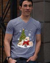 Load image into Gallery viewer, Funny Golden Retrievers Sleep In Red Boots Gift For Dog Lovers Guys V-Neck