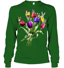 Load image into Gallery viewer, Vintage Funny Donkey With Tulip Trending For Donkey Lovers Unisex Long Sleeve