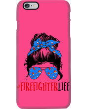 Load image into Gallery viewer, Firefighter Make You Life Safe Lady With Blue Ribbonhead Gift For Women Phone case