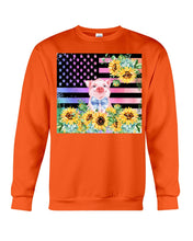 Load image into Gallery viewer, Pig America Flag Sunflower Special Custom Design Sweatshirt