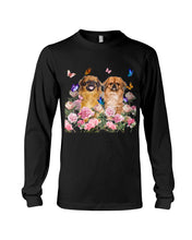 Load image into Gallery viewer, Pekingese With Peonies Gift For Dog Lovers Unisex Long Sleeve