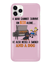 Load image into Gallery viewer, A Man Loves Beer And Dachshund Gift For Dog Lovers Phone case