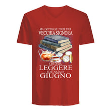 Load image into Gallery viewer, Mai Sottovalutare Una Vecchia Signore Che Ama Leggere Ed E Nata In Giugno Trending Guys V-Neck