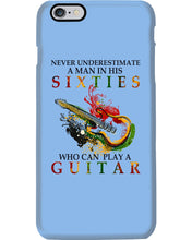 Load image into Gallery viewer, Never Underestimate A 60 Year Old Man Can Play A Guitar Phone case