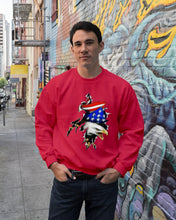Load image into Gallery viewer, Eagle Giant Scratch USA Flag Gift For Women Sweatshirt