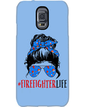 Load image into Gallery viewer, Firefighter Make You Life Safe Lady With Blue Ribbonhead Gift For Women Phone case
