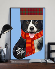 Load image into Gallery viewer, Santa Border Collie In Stock Gift For Dog Lovers Vertical Poster