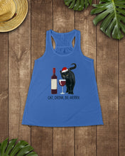 Load image into Gallery viewer, Cat Drink And Be Merry Meaningful Gift For Women Ladies Flowy Tank