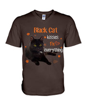 Load image into Gallery viewer, Black Cat Kisses Fix Everything Gift For Cat Lovers Guys V-Neck