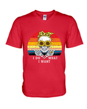 Load image into Gallery viewer, I Do What I Want Skull Sunflower Special Custom Design Guys V-Neck