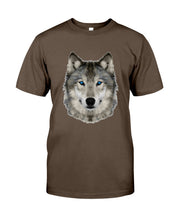 Load image into Gallery viewer, Wolf's Face Simple Unique Custom Design For Animal Lovers Guys Tee