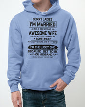 Load image into Gallery viewer, I'm The Lucky One Because I Get To Be Her Husband Gift For Husband Hoodie