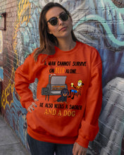 Load image into Gallery viewer, A Man Loves Beer And Dachshund Gift For Dog Lovers Sweatshirt