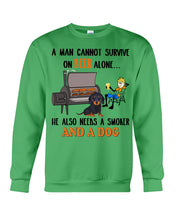 Load image into Gallery viewer, A Man Loves Beer And Dachshund Gift For Dog Lovers Sweatshirt