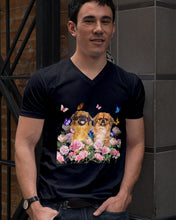 Load image into Gallery viewer, Pekingese With Peonies Gift For Dog Lovers Guys V-Neck