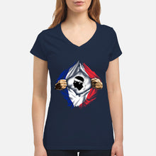 Load image into Gallery viewer, Corse Super Hero Flag Patriot Gift For Men Ladies V-Neck