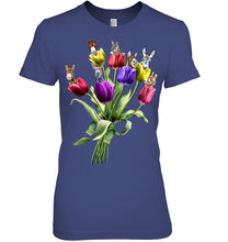 Load image into Gallery viewer, Vintage Funny Donkey With Tulip Trending For Donkey Lovers Ladies Tee