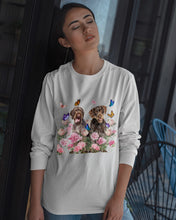 Load image into Gallery viewer, German Wirehaired Pointer With Peonies Gift For Dog Lovers Unisex Long Sleeve