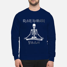 Load image into Gallery viewer, Yoga Iron Skeleton Dark Blue Background Gift For Men Sweatshirt