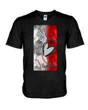 Load image into Gallery viewer, Baseball Peaceful Love Gift For Baseball Lovers Guys V-Neck