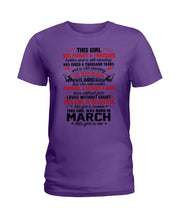 Load image into Gallery viewer, This Girl Has Fought A Thousand This Girl Was Born In March Ladies Tee