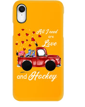 Load image into Gallery viewer, All I Need Are Love And Hockey Gift For Hockey Players Phone case
