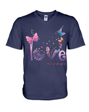 Load image into Gallery viewer, Love Butterflies Grandma Life Gift For Grandma Guys V-Neck