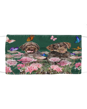 Load image into Gallery viewer, German Wirehaired Pointer With Peonies Gift For Dog Lovers Cloth Face Mask