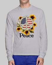 Load image into Gallery viewer, Peace Sign Sunflower Birthday Gift For Girls Unisex Long Sleeve