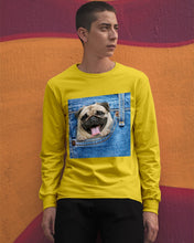 Load image into Gallery viewer, baby Pug In Denim Pocket Gift For Dog Lovers Unisex Long Sleeve