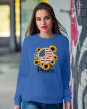 Load image into Gallery viewer, Peace Sign Sunflower Birthday Gift For Girls Sweatshirt