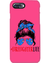 Load image into Gallery viewer, Firefighter Make You Life Safe Lady With Blue Ribbonhead Gift For Women Phone case