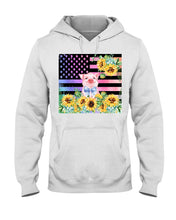 Load image into Gallery viewer, Pig America Flag Sunflower Special Custom Design Hoodie