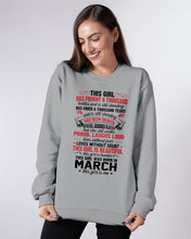 Load image into Gallery viewer, This Girl Has Fought A Thousand This Girl Was Born In March Sweatshirt