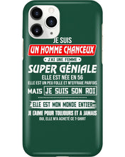 Load image into Gallery viewer, Je Suis Un Homme Chanceux J'ai Line Femme Custom Design Je Suis Son Roi Phone case