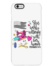 Load image into Gallery viewer, She Works Willingly With Her Hands Gift For Sew Lovers Phone case