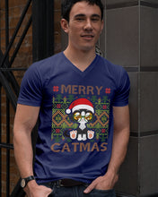 Load image into Gallery viewer, Merry Catmas Cute Funny Gifts Guys V-Neck