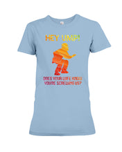 Load image into Gallery viewer, Hey Ump Does Your Wife Know You're Screwing Us Ladies Tee