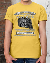 Load image into Gallery viewer, Shes Stubborn Messy And A Brat At Times Black Gift For Husband Guys Tee