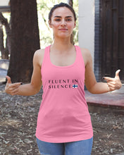 Load image into Gallery viewer, Fluent In Silence Custom Design For Personalized Nation Gift Ladies Flowy Tank