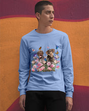 Load image into Gallery viewer, German Wirehaired Pointer With Peonies Gift For Dog Lovers Unisex Long Sleeve
