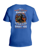 Load image into Gallery viewer, August Grumpy Old Man Will Just Shoot You For Birthday Gift Guys V-Neck