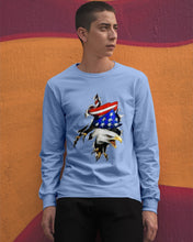 Load image into Gallery viewer, Eagle Giant Scratch USA Flag Gift For Women Unisex Long Sleeve